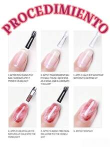 Gel Blooming UV LED Para Efecto De Uñas gel Blooming UV LED efecto floracion para uñas cosmetica profesional gel diseño efecto degradado compatibilidad lampara UV LED acabado duradero ideal salon manicura envio rapido garantia calidad cosmetica - transparente - Ver 2