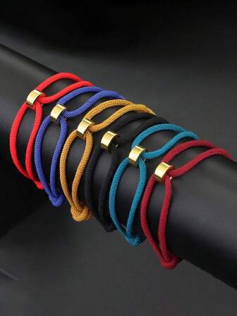 diffone Handgemaakte 3 mm dunne touwarmband voor mannen en vrouwen, roestvrij staal, goudkleurige bedelarmband, vriendschapssieraden, cadeau voor geliefden