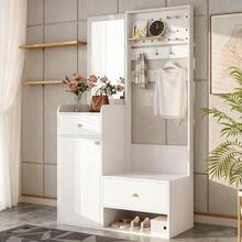 Hall Trees - White + Particle Board - View 1