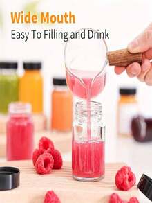 6 Stücke/3 Stücke Kunststoff Saftflaschen, 4oz leere Wasserflasche mit schwarzem Deckel, Aufkleber, wiederverwendbare Wasserflasche, transparenter Getränkebehälter, verwendet für Saft, Smoothies, Getränke, Trinkgeschirr - Verschiedenfarbig - Übersicht 5