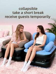 1 件充气沙发户外成人懒人沙发多功能五合一充气床便捷可折叠休闲椅（卡其色） - 彩色 - 查看 4