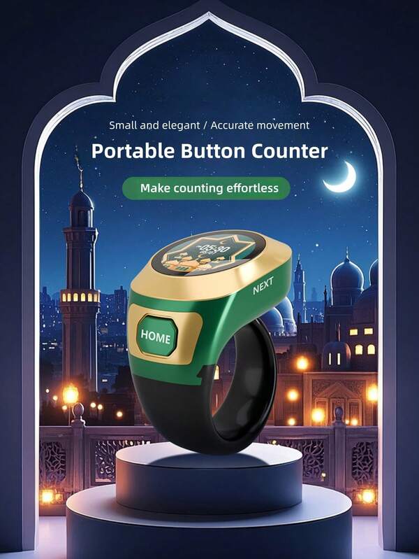 Contador de anillo LED recién actualizado con pantalla multicolor y protectores de pantalla personalizables - Ligero, cómodo y elegante