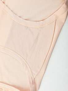 enshengjia 3条装加大码女士高腰三角内裤，承重200公斤以上，纯色成熟魅力，防卷边针织面料，舒适透气三角裤，适合超重女性 - 彩色 - 查看 9