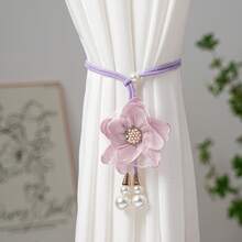 可调节珍珠花朵窗帘绑带，窗帘绳绑带 - 彩色 - 查看 4