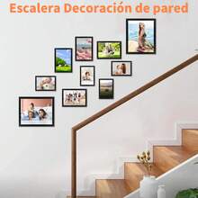 Set de 10 para Fotos - Dos 8x10, Cuatro 5x7, Cuatro 4x6, Marrón Rojizo, Ideal para Galerías en Pared o Exhibición en Mesa - Marrón rojizo - Ver 8