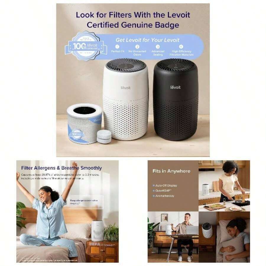 Purificadores de aire para dormitorio hogar filtro HEPA limpiador habitacin pequea esponja fragancia humo alergias olores ncleo blanco - Paquete de 1 núcleo mini - Ver 1