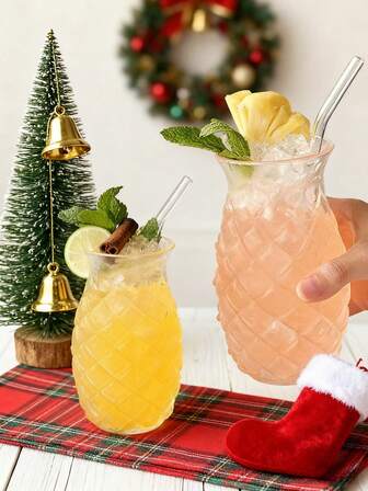 1 件，菠萝饮水杯（无吸管），纹理玻璃杯，新奇咖啡杯，夏季茶杯，创意鸡尾酒杯，果汁杯，独特的钻石图案玻璃器皿，适合派对和家庭酒吧的趣味饮水杯，完美的夏季饮品杯，饮料爱好者的绝佳礼物