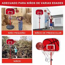Canasta de Basquetbol para Niños, Canasta de Baloncesto Interior para Puerta con Luces LED Marcador Electrónico y 3 Balón, Baloncesto Juguetes para Niños y Adultos, Regalos de Cumpleaños Niño (Rojo)