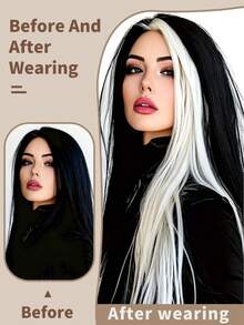 5pcs White Hair Clips, Women Synthetic Wigs, Can Be Matched With Various Hairstyles Without Going To The Salon, Suitable For Daily Use And Parties - White - View 7