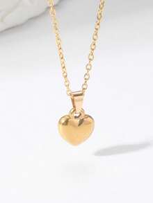 1pc Delicate, Minimalist Heart Shaped Necklace, Gift For Girlfriend, Mom, Daughter's Birthday, Best Friend