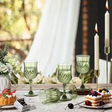 1/3/6/12/24pcs Vintage Embossed Reusable Wine Glasses, Heavy-Duty Champagne Cocktail Glasses, Juice Cups, Suitable For Parties, Weddings, Wedding And Birthday Supplies, Home And Party Decorations - Multicolor - View 6