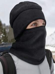 مجموعة قبعة وشاك أذن شتوية مريحة 2 قطعة/1 قطعة، قبعة رأس مكفوفة مصنوعة من الصوف مقاومة للرياح، مناسبة للتزلج والدراجات الخارجية والاستخدام اليومي