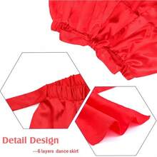 Rainbow Belly Dance Hip Scarf Skirt Fringe Bustle Costume Skirt For Women - Red Red - View 4