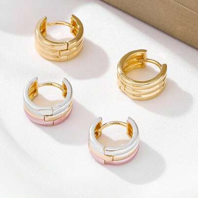 1 Pair Women's Simple & Cute Earrings, Suitable For Daily Wear