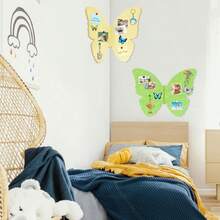 1块40*30厘米毛毡蝴蝶板，告别凌乱的墙壁，毛毡板，多用途，超级方便。适用于房间整理、教室装饰、派对DIY墙面装饰、返校用品、毕业派对装饰配件、圣诞夜和新年装饰配件 - 多色/A - 查看 2