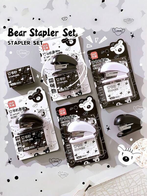 Stapler Set Comes With Staples, Practical, Lightweight, Suitable For Binding Documents And Papers, Suitable For Office Use, School Supplies, Back To School