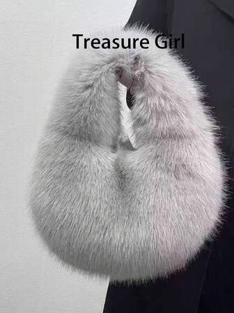 Handheld Mao Mao Bag Women's Autumn/Winter 2025 New This Year's Popular Bags With A High Sense Of Niche Plush Bags.