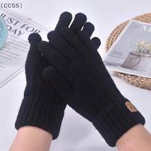 1 Pair Winter Gloves, Touchscreen Fuzzy Knit Gloves, Sensitive Touch Waterproof Windproof Touchscreen Gloves With Zipper, Warm Cycling Gloves, Full Finger Gloves, Outdoor Windproof Ski Riding Cold-Proof Snow Gloves