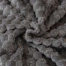 1件装柔软复古风人造毛皮毯 - 沙发和椅子的舒适之选,条纹图案,可机洗,涤纶混纺,四季皆宜,椅套/床罩 | 柔软毯子 | 涤纶混纺,兔子装饰 - 深灰色 - 查看 10