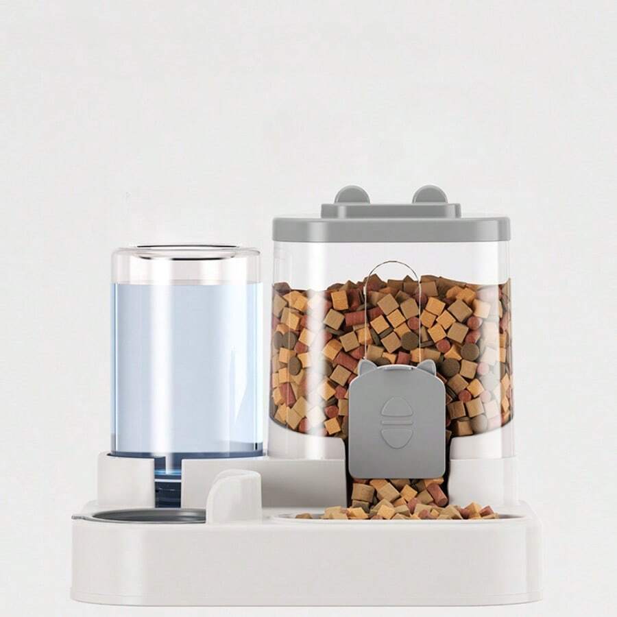 2-en-1 Distributeur automatique de nourriture et d'eau pour chat, grande capacité - Multicolore - Voir 1