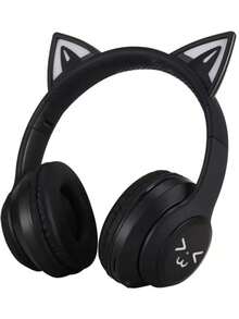 Wireless Headphone, Cat Ear DesignHeadphone With Built-In MicrophoneFoldable Bluetooth-Compatible Headset ForMobile Phone, PC &Laptop Christmas Gifts 035C 200mAh