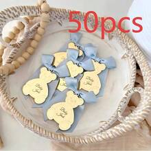 10/30/50/100/200pcs Customized Acrylic Mirror Teddy Bear Tags Personalized Baby Shower Christening Gift Name Acrylic Tags Party Favor Decorations, Personalized Mirror - Multicolor - View 17
