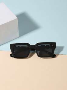 1 PC Teen's 14-16Y Pearl Accessories Black Fashion Glasses,Rectangle Frame Fake Glasses For Everyday Life Outfits, Holidays, Parties And Festive Gifts - Multicolor - View 3