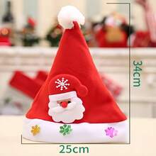 1pc Christmas Party Hat, Christmas Gift Hat, Cartoon Christmas Sticker Hat, Christmas Decorative Hat - Multicolor - View 3