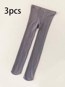 1 par de meias-calças transparentes infantis, leggings respiráveis de alta elasticidade e cor de pele preta para meninas, adequadas para todas as estações