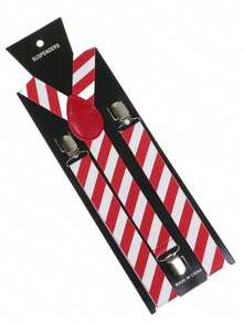 1 pieza Tirantes ajustables de estilo navideño para hombres, tirantes elásticos en Y de estilo unisex con broches de metal resistentes, tirantes de longitud extendida (60-95 cm/23.62-37.4") para dar un ambiente festivo navideño en casa