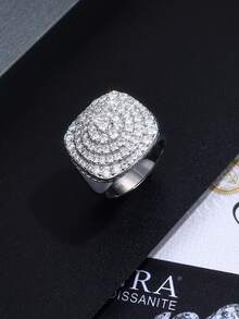 1 pieza Anillo de Moissanita en espiral, estilo minimalista, incrustado en plata de ley S925, chapado en oro de 18K, con diamantes engastados elegantes, banda cerrada, talla 8/9/10/11/12, diseño hipoalergénico y sin níquel, adecuado para bodas, fiestas, banquetes y festividades de Ramadán, incluye certificación GRA