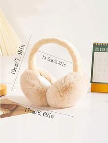 1个多色可折叠耳罩，毛绒保暖耳罩，加厚耳套，冬季适用，女士款，颜色随机