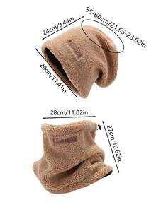 2pcs Solid Color Hat And Scarf Set - Fleece Lined, Warm, Polyester Soft Material, Suitable For Daily Wear, Outdoor Cycling, Cold Weather Accessories For Winter