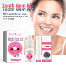 Eelhope Tooth Jewelry Kit Diy Fashion Reliable Teeth Crystal Gems Decoration With Curing Light Glue Clear Precious Stone Diamonds Glittering Dental Ornaments - For European And American Style, Hip-Hop Style - Nhiều màu - Xem 4
