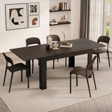 Mobili Fiver, Mesa de Comedor fácil y Extensible, 55.1 x 35.4 Pulgadas, Color Negro Ashwood, Fabricado en Italia - Blanco brillante - Ver 8