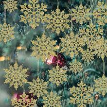 12pcs Christmas Fake Snowflakes Xmas Tree Hanging Ornament Simulation Ice Winter Party Christmas New Year Decoration Icicle