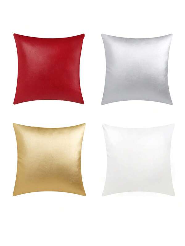 2 Stücke hochwertige imitierte Schaffell-Textur PU-Leder wasserdichte Kissenbezüge für Couch, Bett, Sofa, Garten, Heimdekoration (ohne Kissenkern)