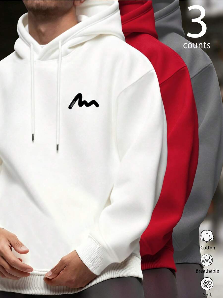 Unisex Fleece Lined Hoodie, Casual Daily Wear, Back To School, Commute, Classic Healing Warm Graphic Print, Simple All-Match, Fashionable, Cool, Suitable For Back To School Season, Versatile, Interesting, Unique