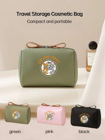 Warner Bros Tom And Jerry Portable Storage Bag, Lipstick Bag, Cosmetic Bag, Large Capacity Cosmetic Organizer, Portable Personal Cosmetic Bag, Suitable As Christmas Gift For Family, Friends, Classmates, Girlfriends, Brothers