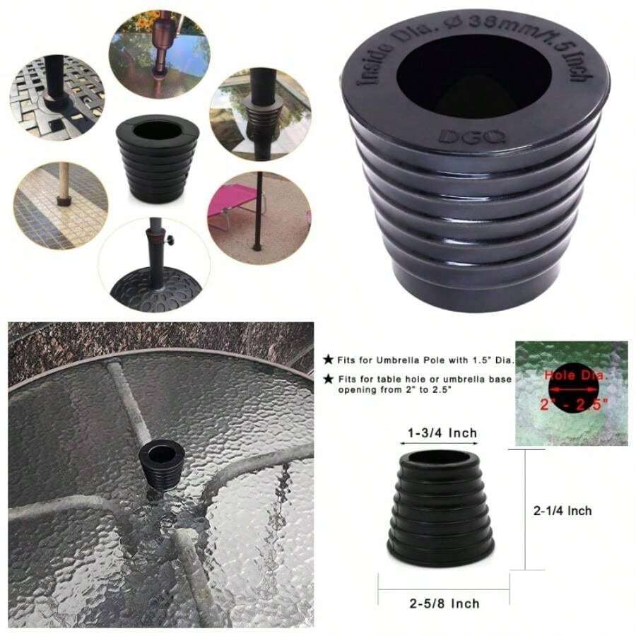 - Paraguas de patio con forma de cua para patio con agujero de mesa de 2 a 2.5 pulgadas negro - inicial - Ver 1