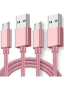 3.3英尺/6.6英尺/9.9英尺高速Micro USB快充线，兼容安卓手机 - 适用于三星Galaxy S7/HTC、安卓手机、Kindle、相机、MP3播放器等，Micro-USB接口，聚酰胺纳米材料 - 彩色 - 查看 30