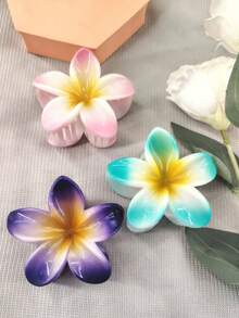 1pc/3pcs/4pcs/6pcs/9pcs 8cm Hibiscus Flower Shaped Hair Clips, Blue/Pink/Purple Lightweight Plastic Bathroom Hair Accessories Suitable For Daily Outing, Casual Party, Commute, Beach Holiday, Ponytail, Bun, Face Washing, Makeup, Outfit Matching Fashion Claw Clips