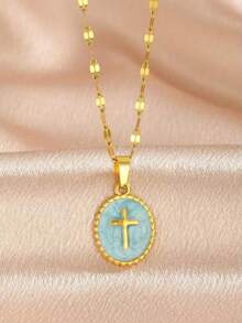 1 件简约十字架吊坠项链，适合日常佩戴、派对、嘻哈、万圣节、圣诞节礼物 - 項鍊 - 查看 10