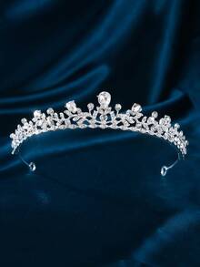 One Elegant Gold Tone Princess Hair Accessory Bridal Crown Valentine's Day Accessories - Gold - View 9