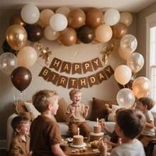 40 Stücke/Set braune & weiße Luftballons, inklusive kaffeebraun, vintage, vintage sandweiß, perlweiß und klare Luftballons, geeignet für Geburtstag, Hochzeit, Valentinstag, Weihnachten, Neujahr, Eröffnungszeremonie, Heimdekoration, Ballondekoration, Ballonparty, Fotografie-Requisiten, Fotobox-Hintergrund, Stillleben-Dekoration - Kaffeebraun - Übersicht 2