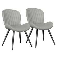 Nalupatio Set Of 2 Dining Chairs, Modern Dining Room Chairs Comfy Backrest Thick Upholstered Kitchen Chairs 19IN Height With Metal Legs Grey, Suitable For Dining Room, Living Room, Study Room - Màu Xám nhạt - Xem 7