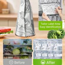 (30PCS, 3 Size) 2025 New Resealable Vacuum Zipper Pouches For Food, Stand Up Foil Sealable Bags With Label And Zip Lock For Vegetable Fruit Meat, Home Decor, Party & Christmas Storage