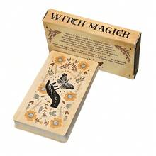 1pc-Witch Magic Prophecy Cards - 40 Charming Mini Cards (4.06x2.36 Inches) Double-Sided Guidance And Motivation Cards, Featuring Animal Kingdom Tarot, Female Witchcraft Diary And Meditation, Mysterious Design For Spiritual Growth And Personal Development, Witch Craft, Mysterious Card Design, Detailed Illustrations, Suitable For Halloween, Prophecy Cards - Multicolor - View 3