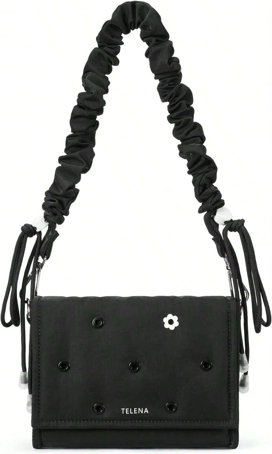 Bolso bandolera Telena para mujer, bolso cruzado con correa de guitarra, bolso de hombro acolchado ligero para viajes - Bobo de mora negra - Ver 1