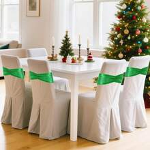 Gold Sequin Chair Sashes With Bow For Folding Chairs, Party Wedding Reception Decorations, 20 PCS - màu xanh lá - Xem 7